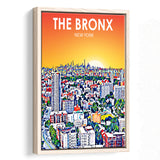 The Bronx New York Art Sunset Landscape, Large Canvas, Framed Canvas Print Wall Art Home Decor, Floating Frame