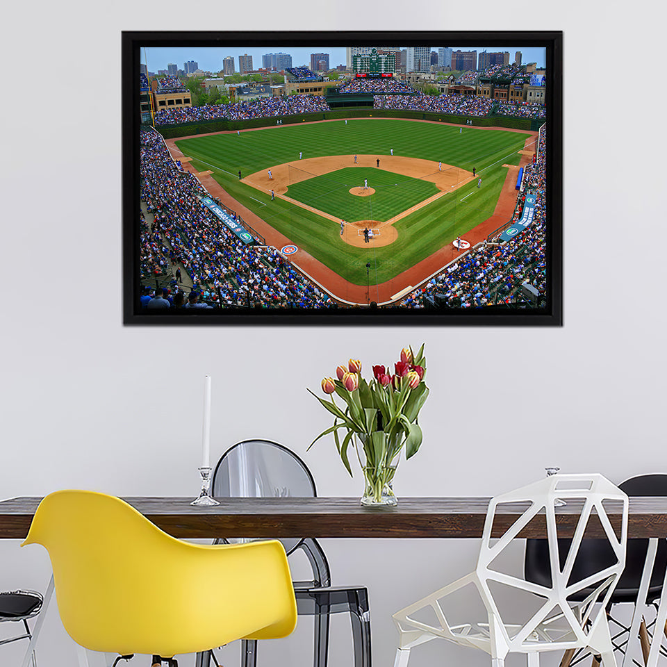 The Chicago Cubs Defeated The Arizona Diamondbacks During Framed Canvas Prints Wall Art - Painting Prints, Home Wall Decor, Painting Canvas