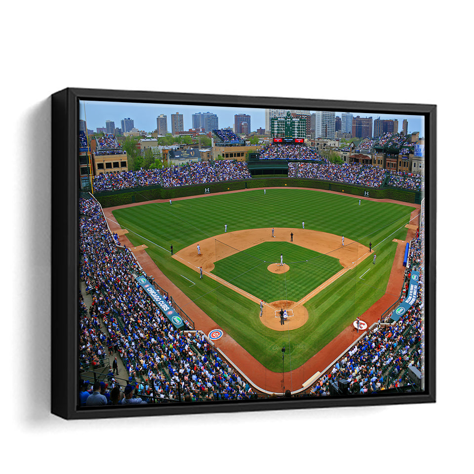 The Chicago Cubs Defeated The Arizona Diamondbacks During Framed Canvas Prints Wall Art - Painting Prints, Home Wall Decor, Painting Canvas
