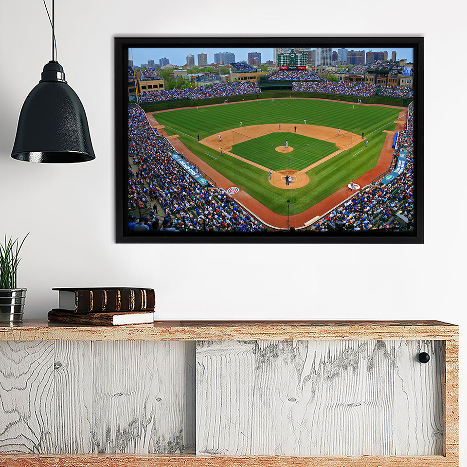 The Chicago Cubs Defeated The Arizona Diamondbacks During Framed Canvas Prints Wall Art - Painting Prints, Home Wall Decor, Painting Canvas