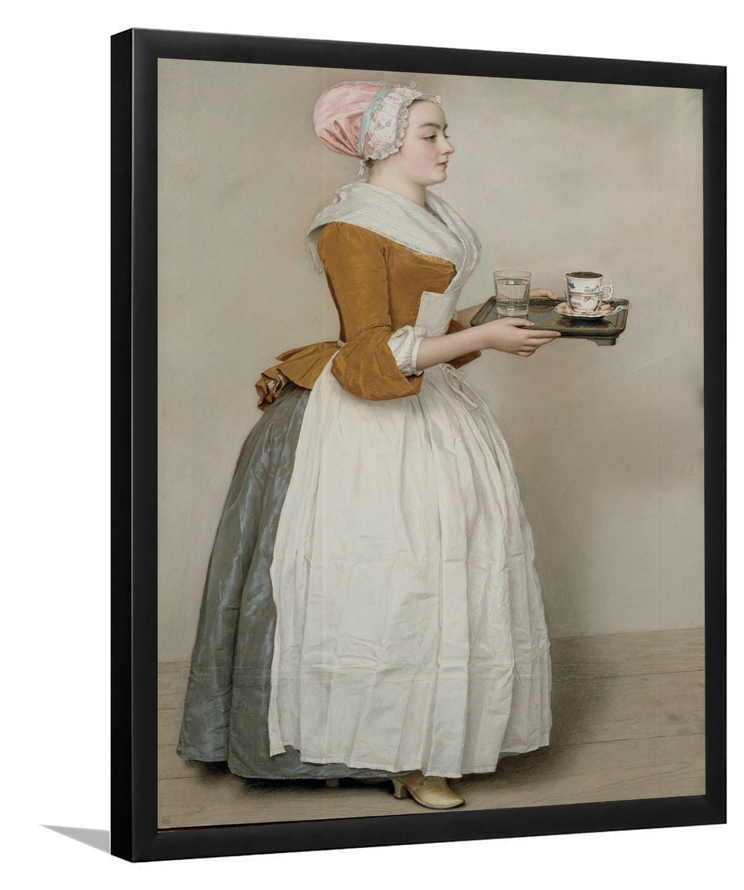 The Chocolate Girl By Jean-Etienne Liotard-Art Print,Frame Art,Plexiglass Cover