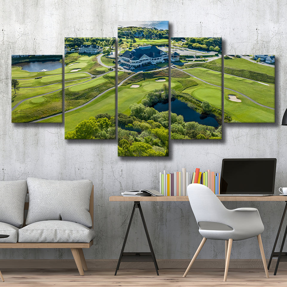 The Club At New Seabury Offers A Cape Escape, Golf Art Print, 5 Panels Canvas Prints Wall Art Decor