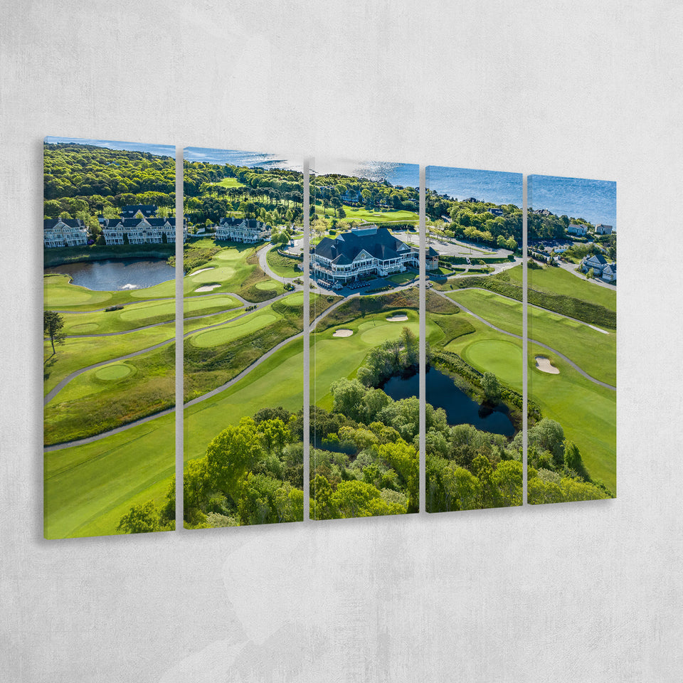 The Club At New Seabury Offers A Cape Escape, 5 Panels Extra Large Canvas Prints Wall Art Decor
