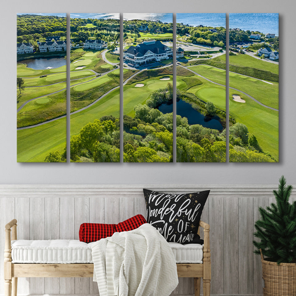 The Club At New Seabury Offers A Cape Escape, 5 Panels Extra Large Canvas Prints Wall Art Decor