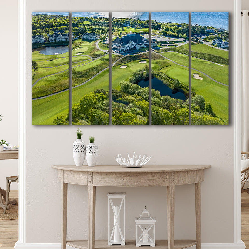 The Club At New Seabury Offers A Cape Escape, 5 Panels Extra Large Canvas Prints Wall Art Decor