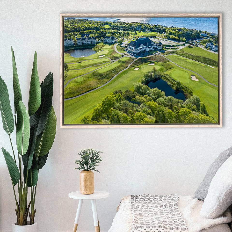 The Club At New Seabury Offers A Cape Escape, Golf Art Print, Framed Canvas Prints Wall Art Decor, Floating Frame