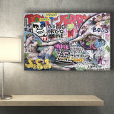 The Creation Of Adam Grafiti Street Art Banksy Style, Canvas Prints Wall Art Home Decor