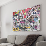 The Creation Of Adam Grafiti Street Art Banksy Style, Canvas Prints Wall Art Home Decor