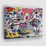 The Creation Of Adam Grafiti Street Art Banksy Style, Canvas Prints Wall Art Home Decor
