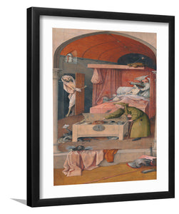 The Death Of The Miser By Hieronymus Bosch-Canvas Art,Art Print,Framed Art,Plexiglass cover