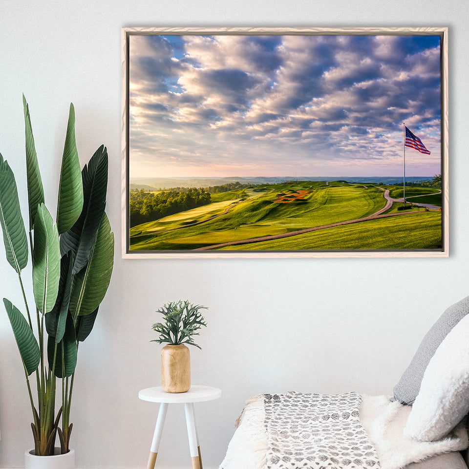 The Donald Ross Course At French Lick, Golf Art Print, Framed Canvas Prints Wall Art Decor, Floating Frame