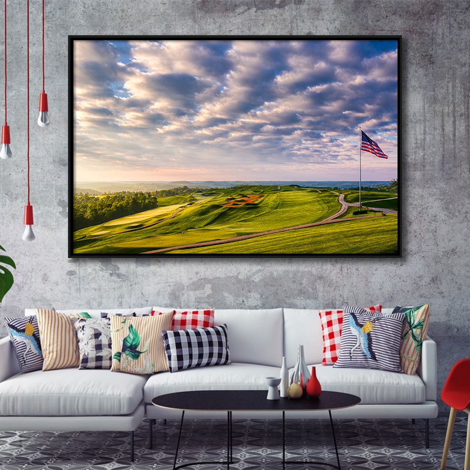 The Donald Ross Course At French Lick, Golf Art Print, Framed Canvas Prints Wall Art Decor, Floating Frame