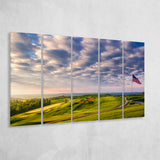 The Donald Ross Course At French Lick, 5 Panels Extra Large Canvas Prints Wall Art Decor