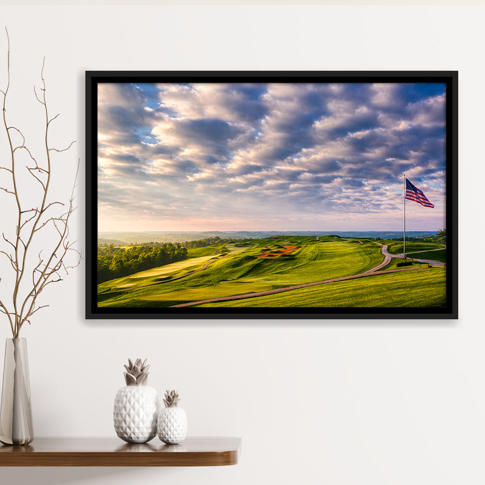 The Donald Ross Course At French Lick, Golf Art Print, Framed Canvas Prints Wall Art Decor, Floating Frame