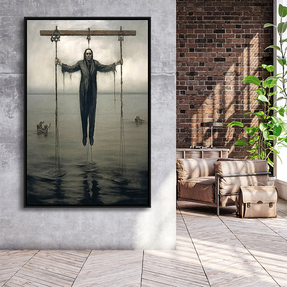 The End Abstract Art Framed Canvas Prints Wall Art, Floating Frame, Large Canvas Home Decor