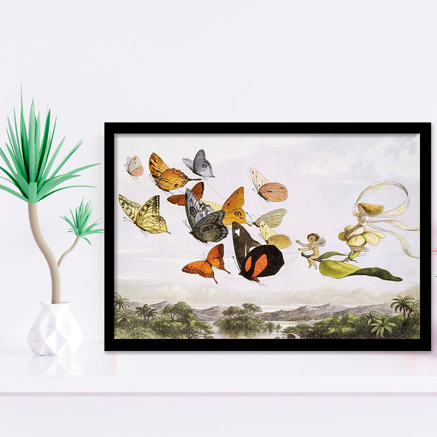 The Fairy Queen Takes An Airy Drive In A Light Carriage Richard Doyle Painting Framed Art Prints, Wall Art,Home Decor,Framed Picture