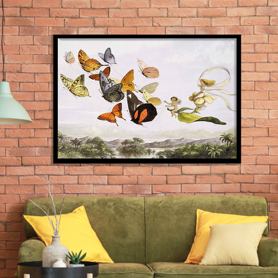 The Fairy Queen Takes An Airy Drive In A Light Carriage Richard Doyle Painting Framed Art Prints, Wall Art,Home Decor,Framed Picture