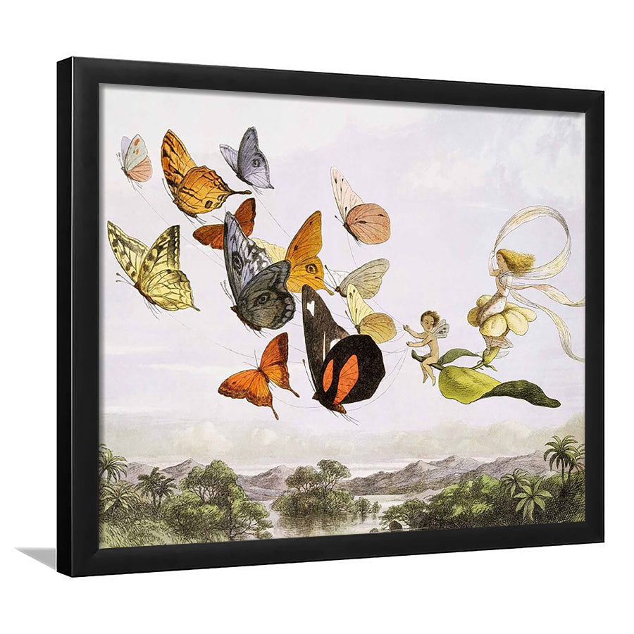 The Fairy Queen Takes An Airy Drive In A Light Carriage Richard Doyle Painting Framed Art Prints, Wall Art,Home Decor,Framed Picture