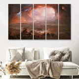 The Fall Of Babylon By John Martin 5 Pieces B Canvas Prints Wall Art - Painting Canvas, Multi Panels,5 Panel, Wall Decor