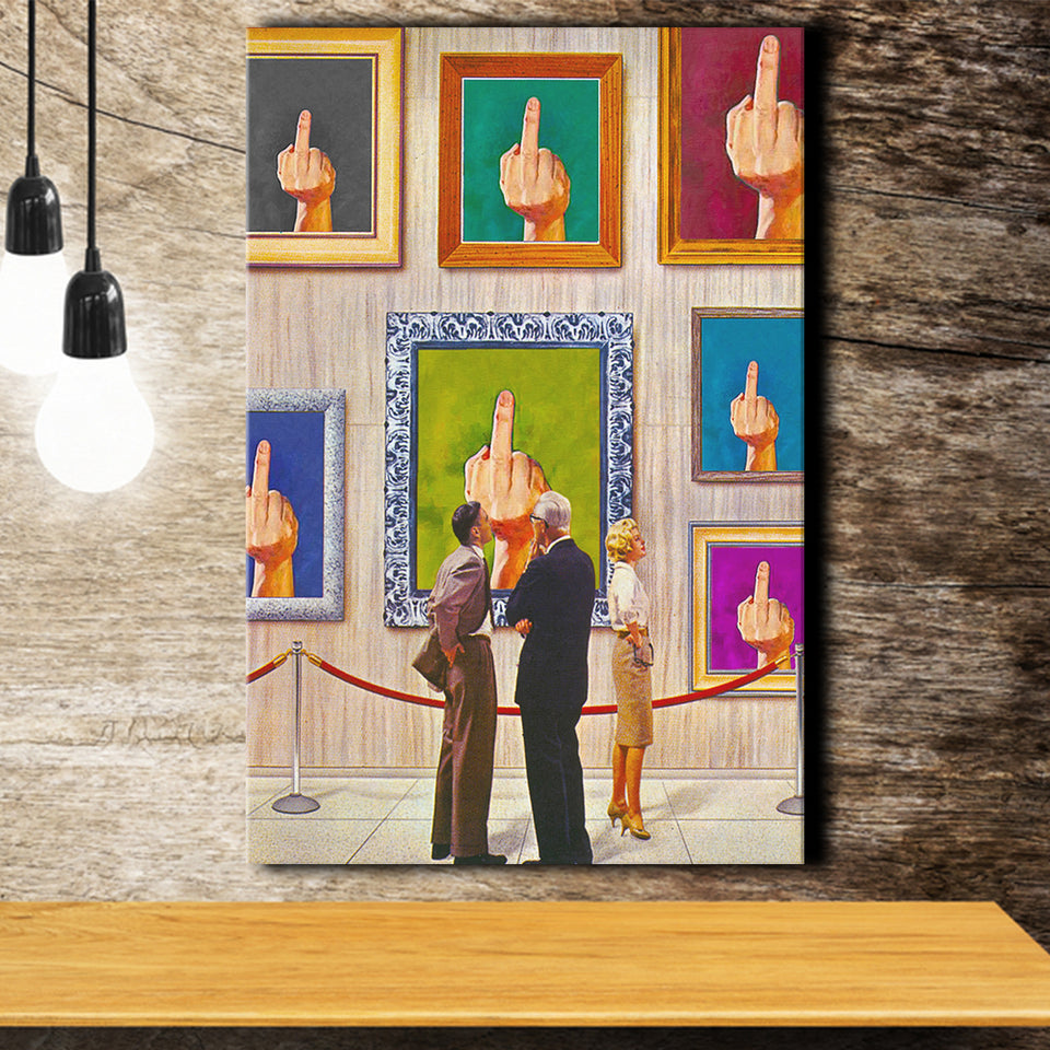 The Finger Art Print, Retro Wall Art, Canvas Prints Wall Art Decor - Painting Canvas,Art Prints