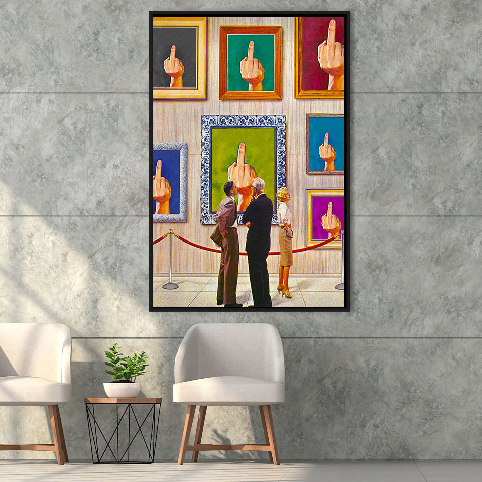 The Finger Art Print, Retro Wall Art, Framed Canvas Prints Wall Art Decor, Framed Picture