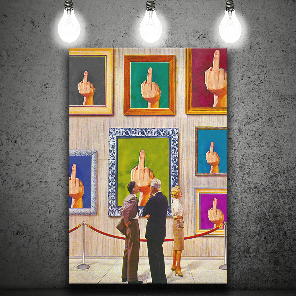 The Finger Art Print, Retro Wall Art, Canvas Prints Wall Art Decor - Painting Canvas,Art Prints