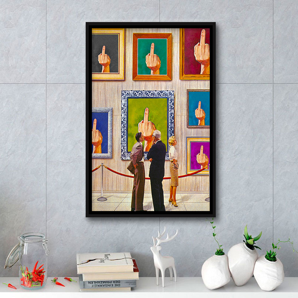 The Finger Art Print, Retro Wall Art, Framed Canvas Prints Wall Art Decor, Framed Picture