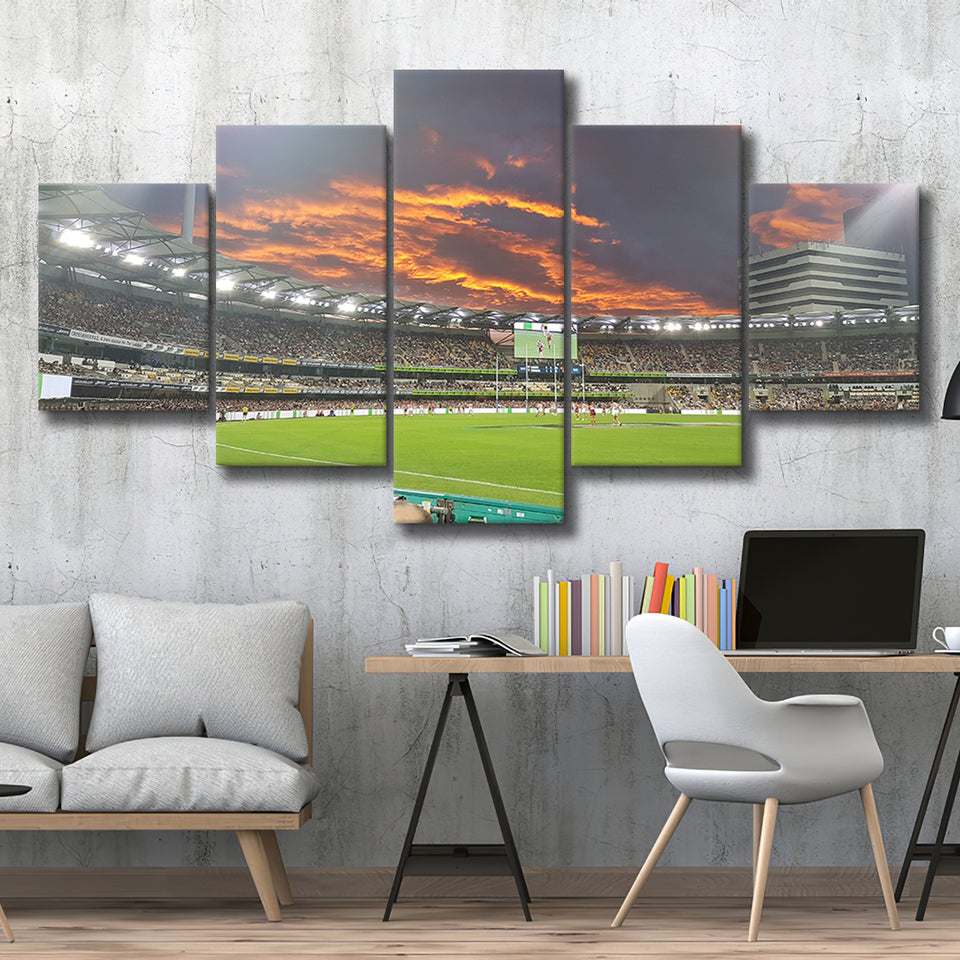 The Gabba at Sunset, Stadium Canvas, Sport Art, Large Canvas, Multi Panels, Canvas Prints Wall Art Decor
