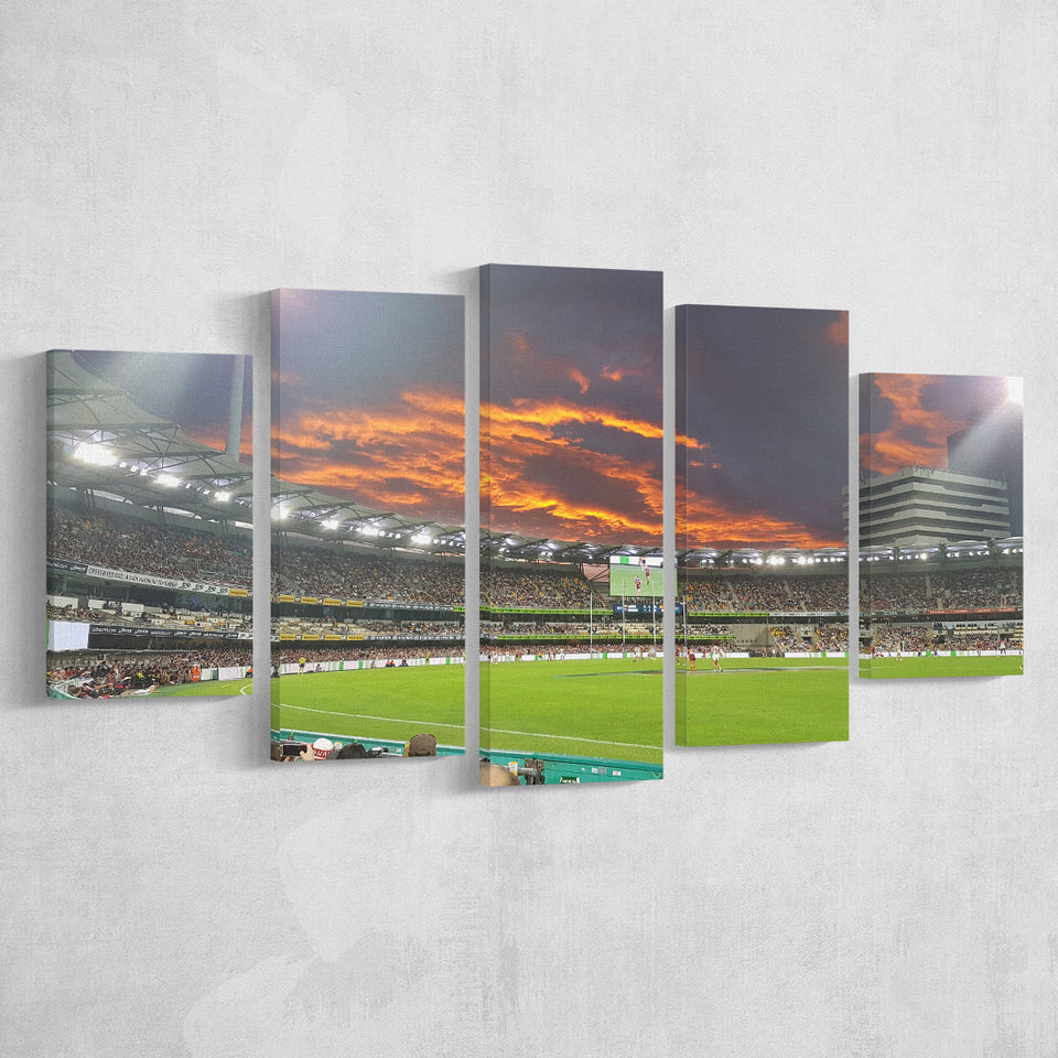 The Gabba at Sunset, Stadium Canvas, Sport Art, Large Canvas, Multi Panels, Canvas Prints Wall Art Decor