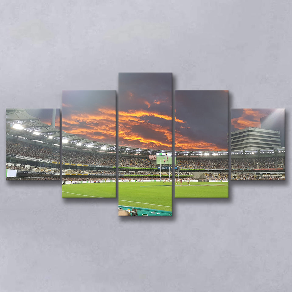 The Gabba at Sunset, Stadium Canvas, Sport Art, Large Canvas, Multi Panels, Canvas Prints Wall Art Decor