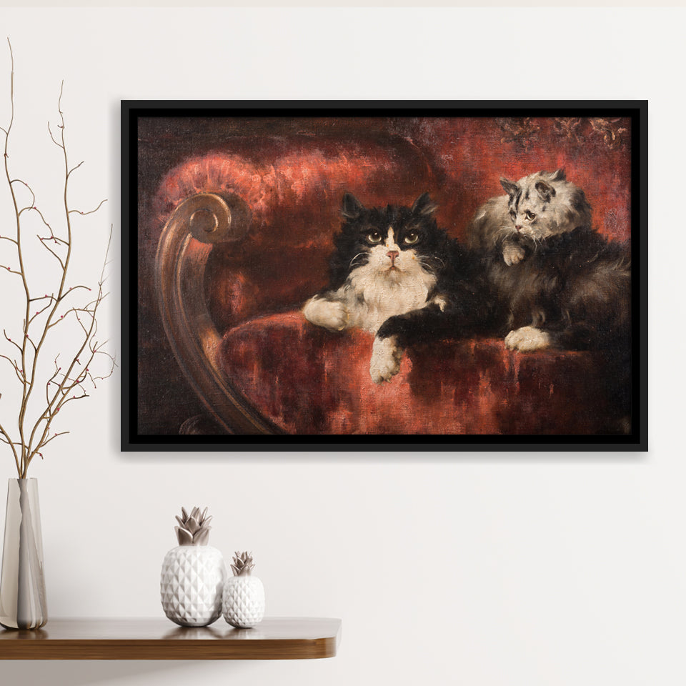 The Great Cat By Carl Kahler Framed Canvas Prints Wall Art - Painting Canvas, Wall Decor, Canvas Art, Floating Frame