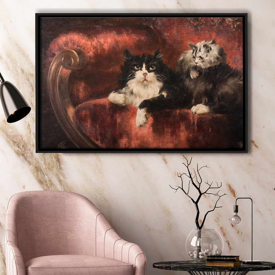 The Great Cat By Carl Kahler Framed Canvas Prints Wall Art - Painting Canvas, Wall Decor, Canvas Art, Floating Frame