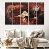 The Great Cat By Carl Kahler 5 Pieces B Canvas Prints Wall Art - Painting Canvas, Multi Panel, Wall Decor, Canvas Art