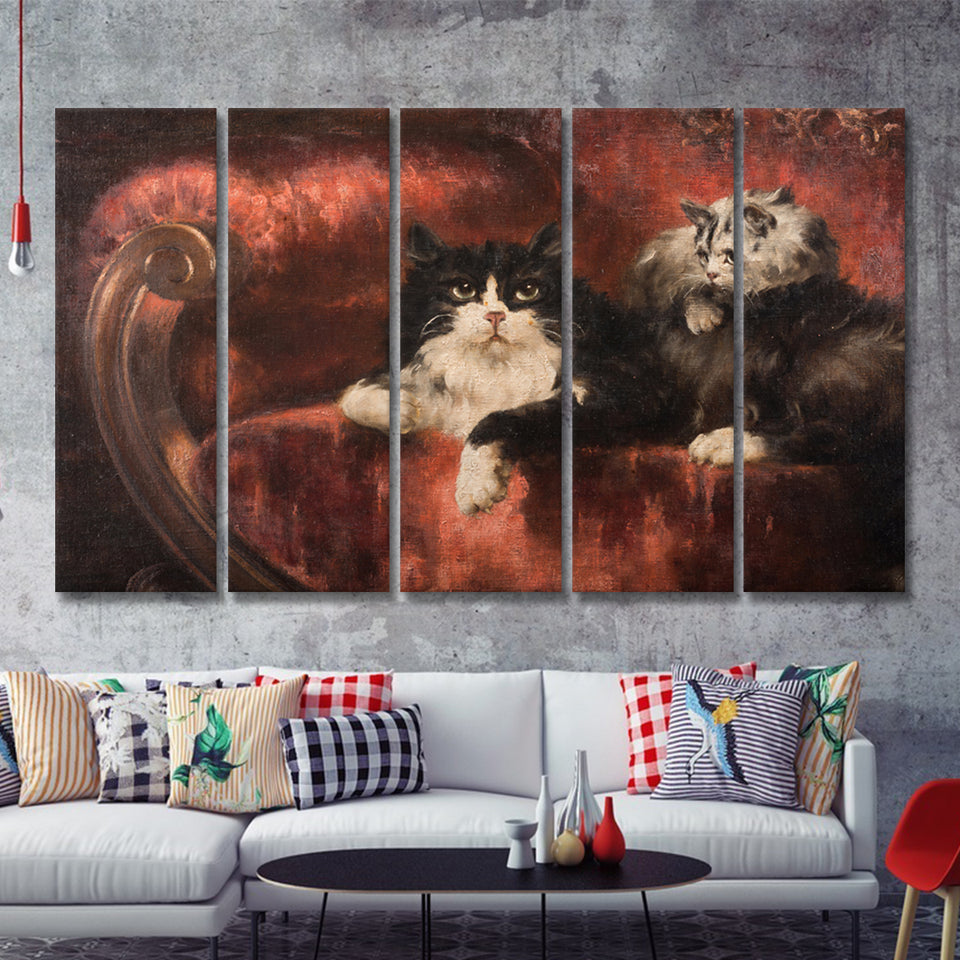 The Great Cat By Carl Kahler 5 Pieces B Canvas Prints Wall Art - Painting Canvas, Multi Panel, Wall Decor, Canvas Art