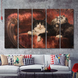 The Great Cat By Carl Kahler 5 Pieces B Canvas Prints Wall Art - Painting Canvas, Multi Panel, Wall Decor, Canvas Art