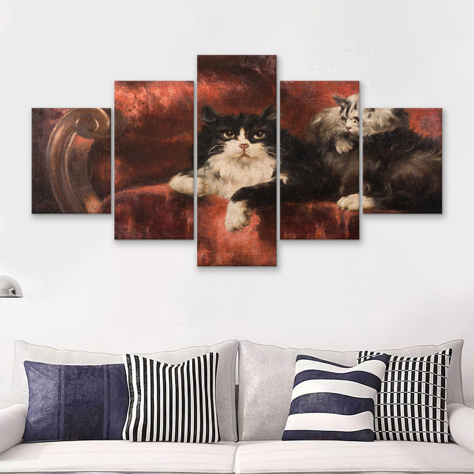 The Great Cat By Carl Kahler 5 Pieces Canvas Prints Wall Art - Painting Canvas, Multi Panel, Wall Decor, Canvas Art