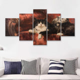 The Great Cat By Carl Kahler 5 Pieces Canvas Prints Wall Art - Painting Canvas, Multi Panel, Wall Decor, Canvas Art