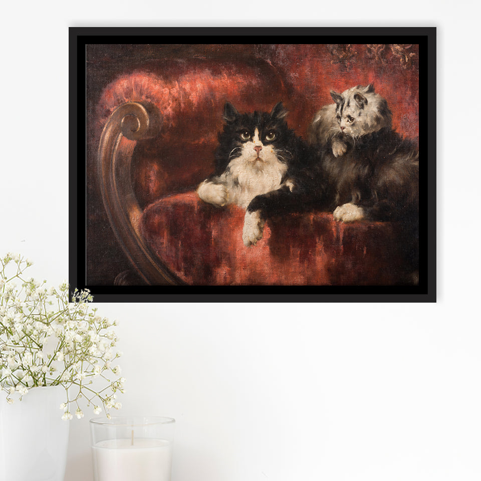 The Great Cat By Carl Kahler Framed Canvas Prints Wall Art - Painting Canvas, Wall Decor, Canvas Art, Floating Frame