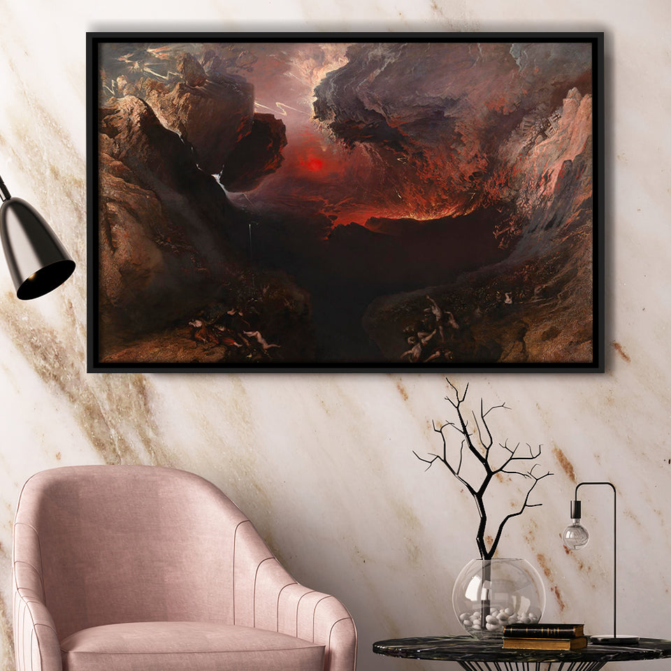 The Great Day Of His Wrath By Martin Framed Canvas Prints Wall Art, Floating Frame, Large Canvas Home Decor