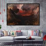 The Great Day Of His Wrath By Martin Framed Canvas Prints Wall Art, Floating Frame, Large Canvas Home Decor