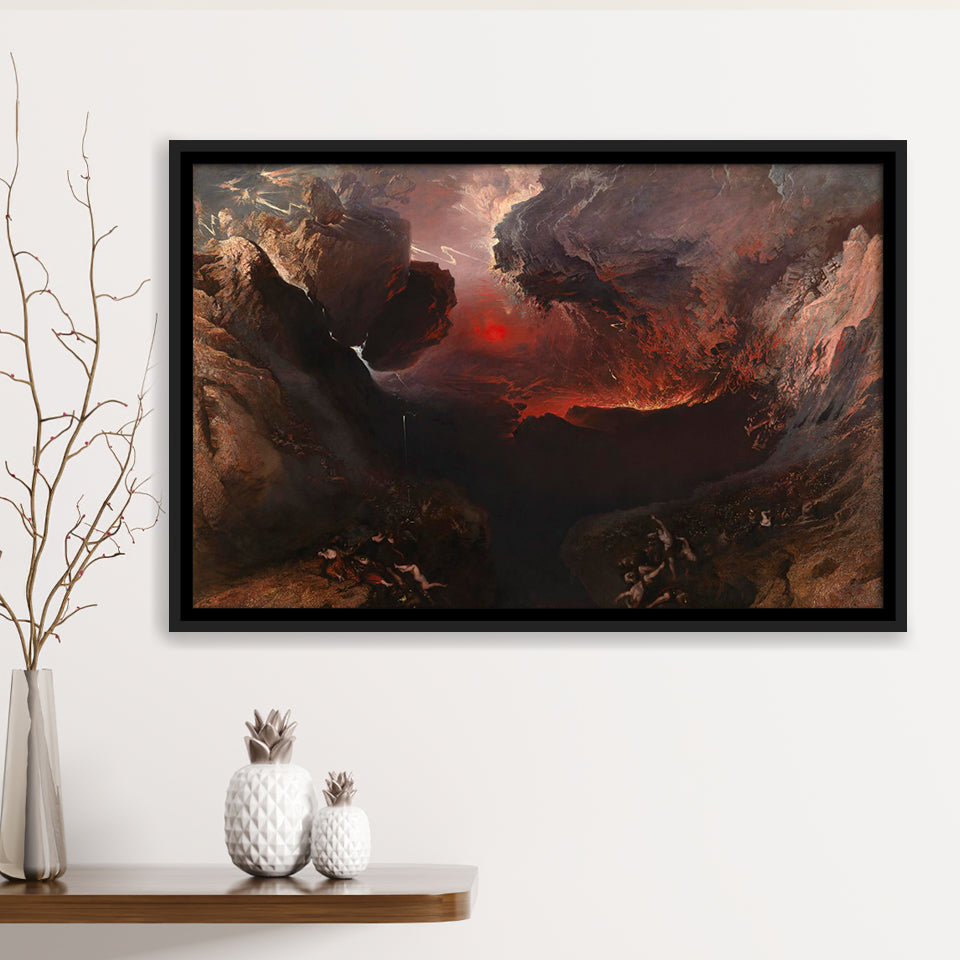 The Great Day Of His Wrath By Martin Framed Canvas Prints Wall Art, Floating Frame, Large Canvas Home Decor