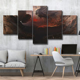 The Great Day Of His Wrath By Martin, 5 Panel Canvas Prints Wall Art,Mixed Canvas, Large Canvas