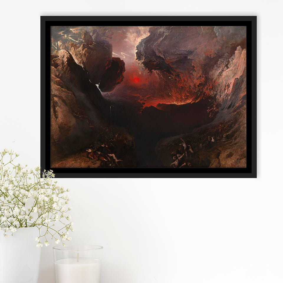 The Great Day Of His Wrath By Martin Framed Canvas Prints Wall Art, Floating Frame, Large Canvas Home Decor