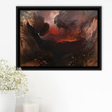 The Great Day Of His Wrath By Martin Framed Canvas Prints Wall Art, Floating Frame, Large Canvas Home Decor