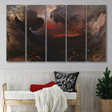 The Great Day Of His Wrath By Martin, 5 Panel B Canvas Prints Wall Art, Extra Large Canvas Decor