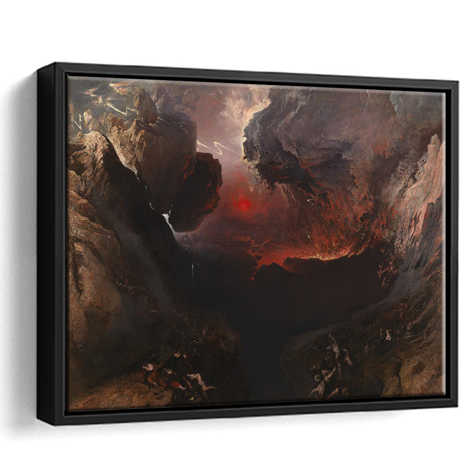 The Great Day Of His Wrath By Martin Framed Canvas Prints Wall Art, Floating Frame, Large Canvas Home Decor