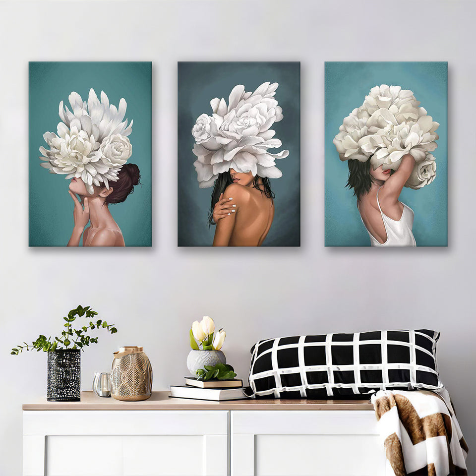 The Hidden Woman Canvas Set of 3 Piece Canvas Prints Wall Art Decor