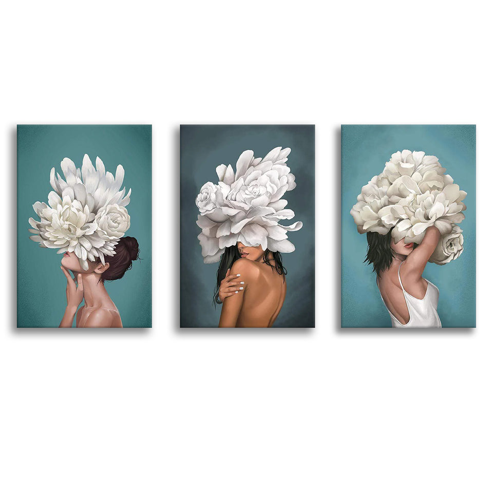 The Hidden Woman Canvas Set of 3 Piece Canvas Prints Wall Art Decor