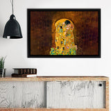The Kiss By Gustav Klimt Framed Canvas Wall Art - Framed Prints, Canvas Prints, Prints for Sale, Canvas Painting