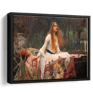 The Lady Of Shalott, John William Waterhouse, Woman Painting, Framed Canvas Prints Wall Art Home Decor,Floating Frame